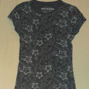 Grey Star Pattern T Shirt