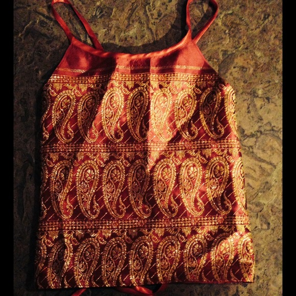 Pink and gold silky halter - Picture 2 of 2