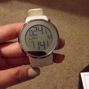 Authentic white Gucci watch.