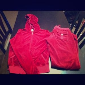 Red Juicy Velour Suit