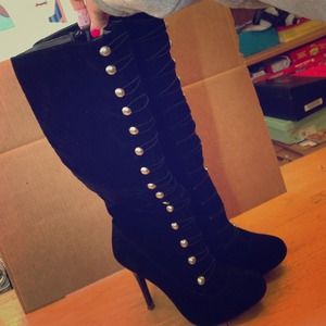 JustFab CECELIA faux suede knee high boots size 8
