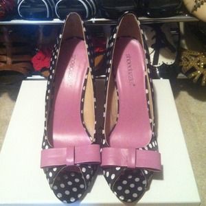$price mark down$Shoedazzle Polka Dot High Heels