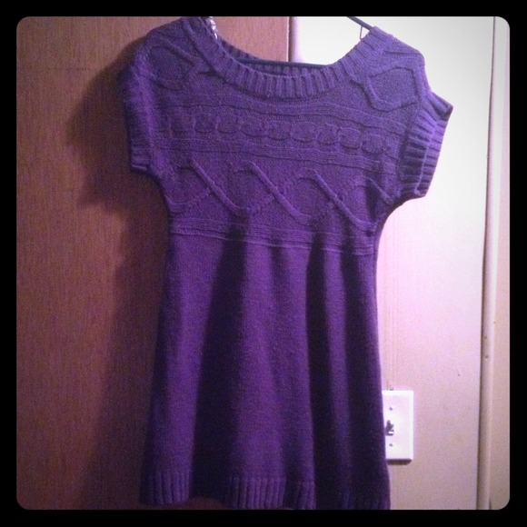 Purple sweater dress