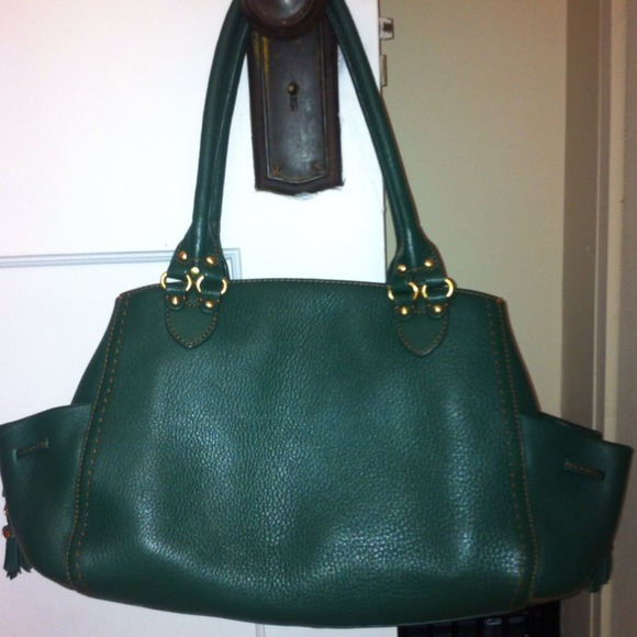 Green leather Cole Haan bag