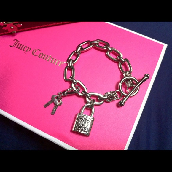 SOLD. Juicy Couture silver padlock toggle bracelet