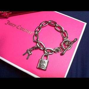 SOLD. Juicy Couture silver padlock toggle bracelet