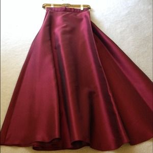 Deep Red A-Line Long Formal Skirt