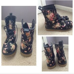 Floral Doc Martens inspired boots