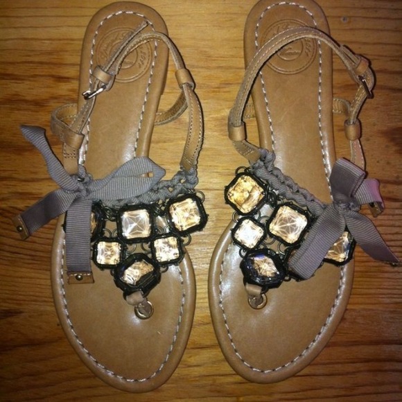 NWOT Zara Woman Sandals Sz 37 (7US) w/Crystals