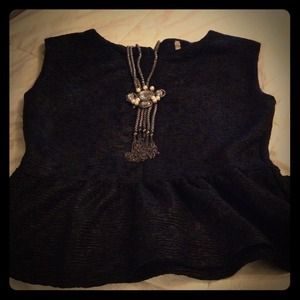 Reduced Black peplum top