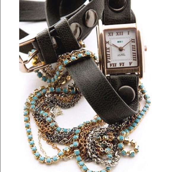 La Mer Turquoise Crystal Wrap Watch - Picture 3 of 4