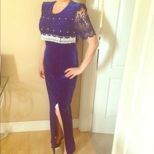 Very classy royal blue evening gown!!