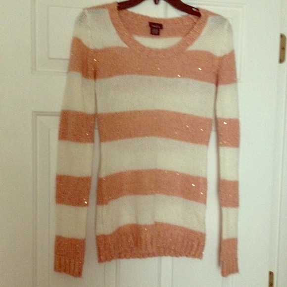 Peach & White Sweater