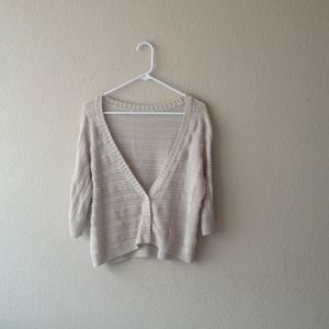 Beige 3/4 sleeve cardigan