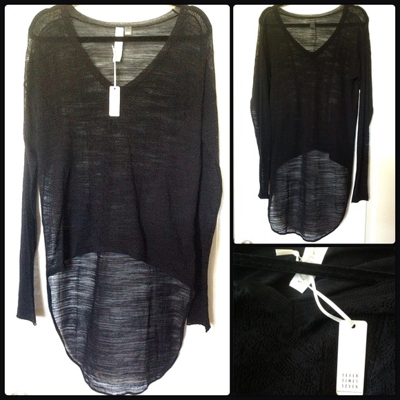 SEVENxSEVEN Sweaters - 7 TIMES 7 💣 Pointelle Knit HiLo Sweater. NWT