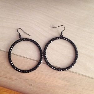 Black hoop earrings