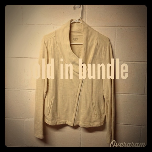 *SOLD* Loft cream knit moto jacket