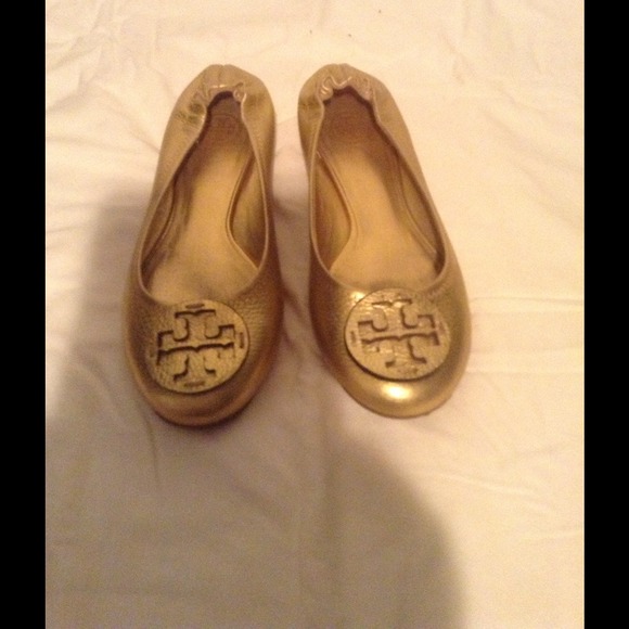 SOLD - Tory burch gold reva ballet flats - Picture 2 of 4