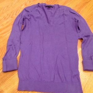 Purple cotton v neck sweater