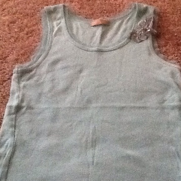 Mint Forever21 tank with dragonfly embellishment