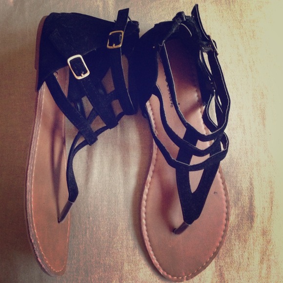 Faux suede sandal