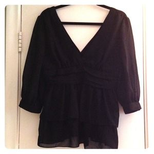 Black chiffon top