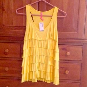Yellow top with ruffles
