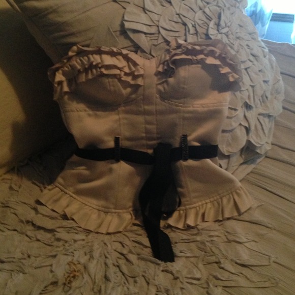 Strapless corset like top with embellishments