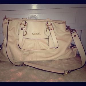 Coach purse in nude/bone color - Leather!
