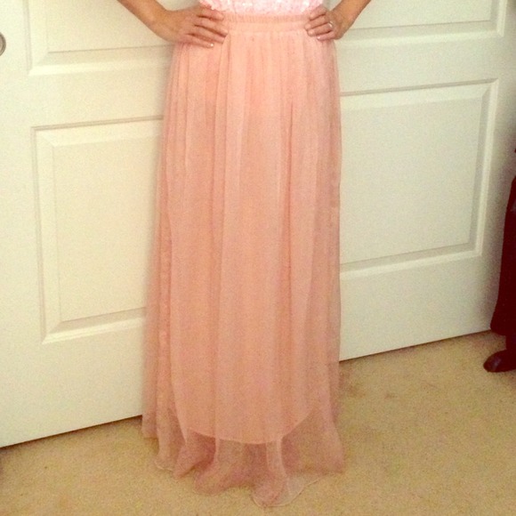 Blush Chiffon Maxi skirt
