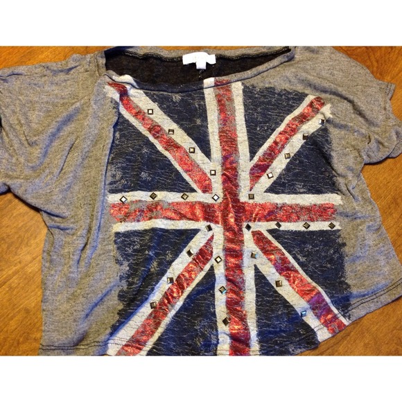 Union Jack cropped tee