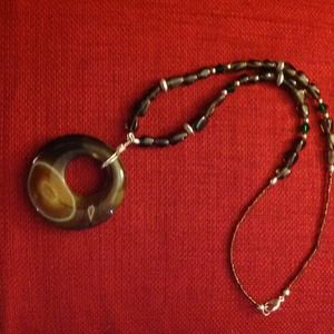 Stone donut necklace