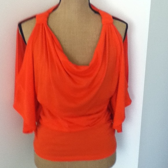 Orange Cold Shoulder Top REDUCED!Reserved GABI