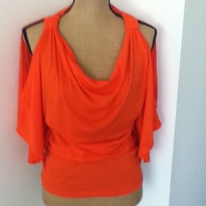Orange Cold Shoulder Top REDUCED!Reserved GABI