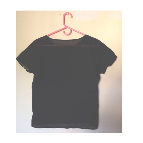 American Apparel Sheer Black Tee NWOT - Picture 2 of 2