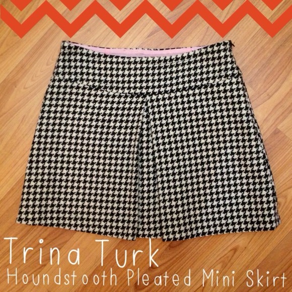 🔴Sale🔴Trina Turk Wool Houndstooth Wool Skirt