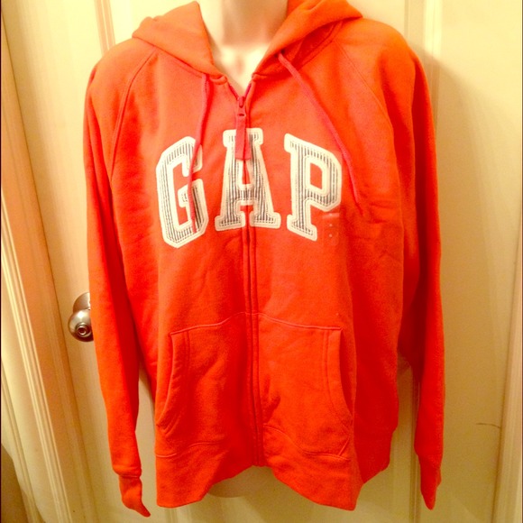 New GAP Orange zippered hoodie XL