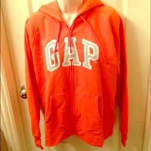 New GAP Orange zippered hoodie XL
