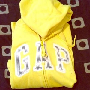 New GAP Yellow zip up hoodie L
