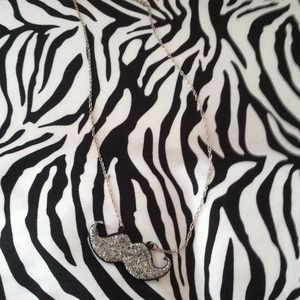 Sparkly Mustache Necklace .
