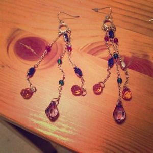 Multi stone chandelier earrings
