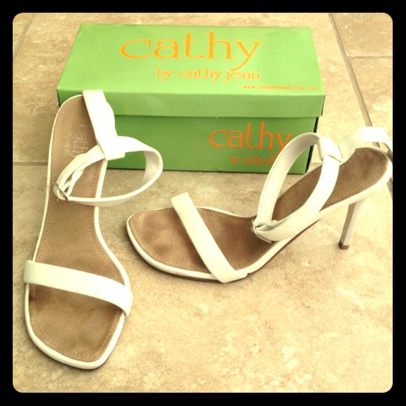 White high heel sandals