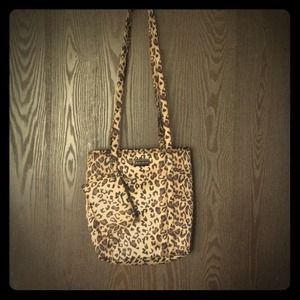 SOLD. West leopard print purse w/small coin bag