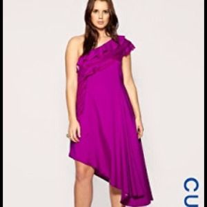 ASOS one shoulder purple dres