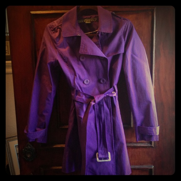 Purple trench coat