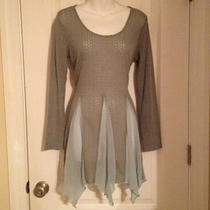 Dusty Blue Flowy Shirt