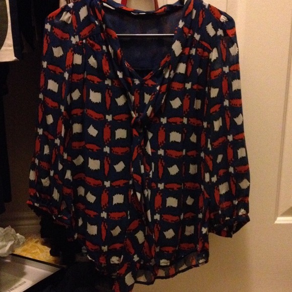 Adorable orange and blue top