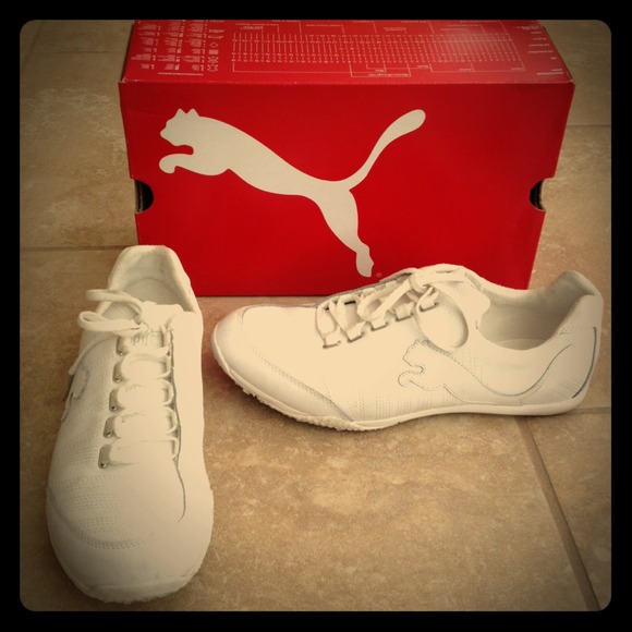 Puma white/silver shoes