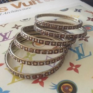 6 two-tone bangles