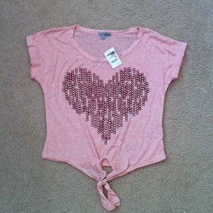 Pink heart Charlotte Russe Top